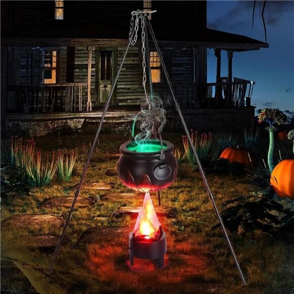 Amazon.com: MEADIN Halloween Decorations Outdoor - Large  Halloween Decorations Outdoor - Large Witches Cauldron on Tripod with Lights